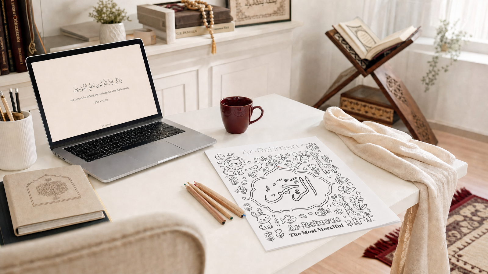 islamic home office with correct coloring sheet islamic home office with correct coloring sheet